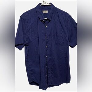 GAP Men's Dark Blue Patterned Button-Down Shirt